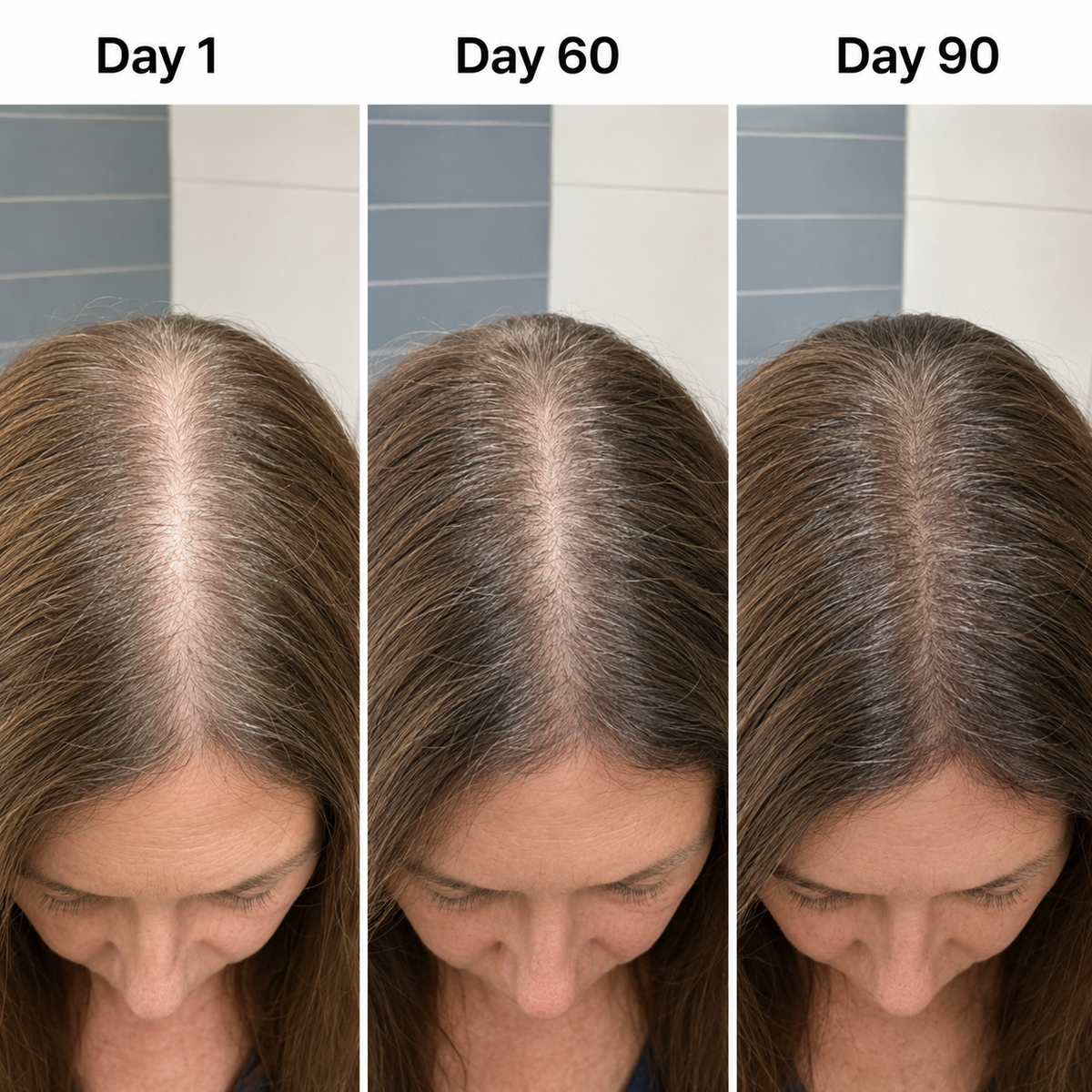TheraBrush being used as part of a hair-care routine