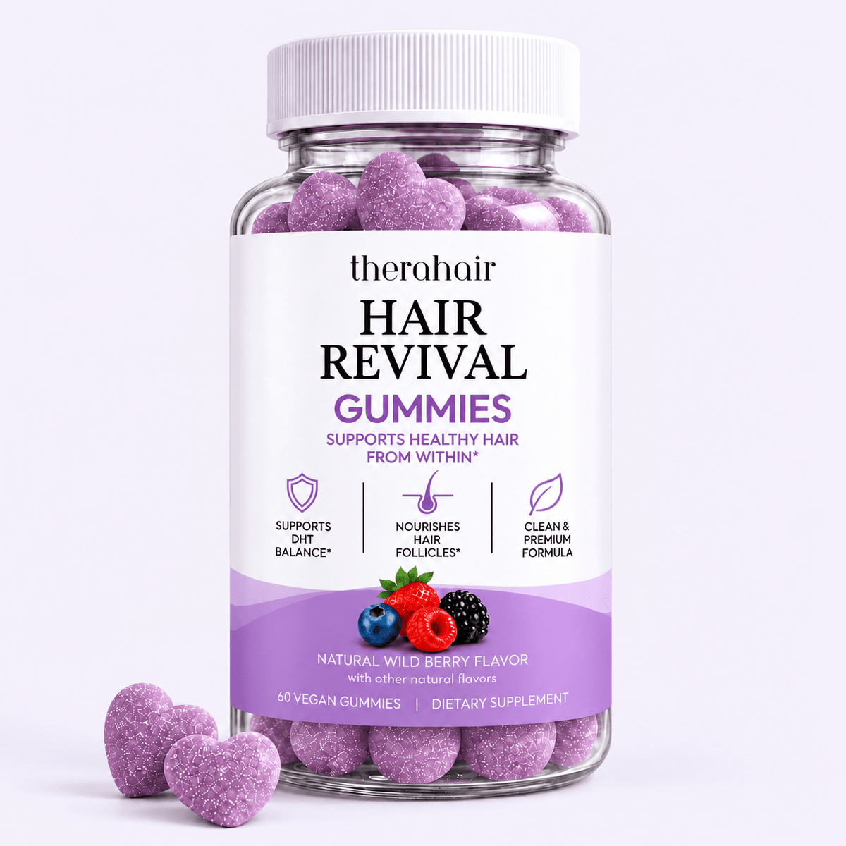 TheraHair Hair Revival Gummies — bottle