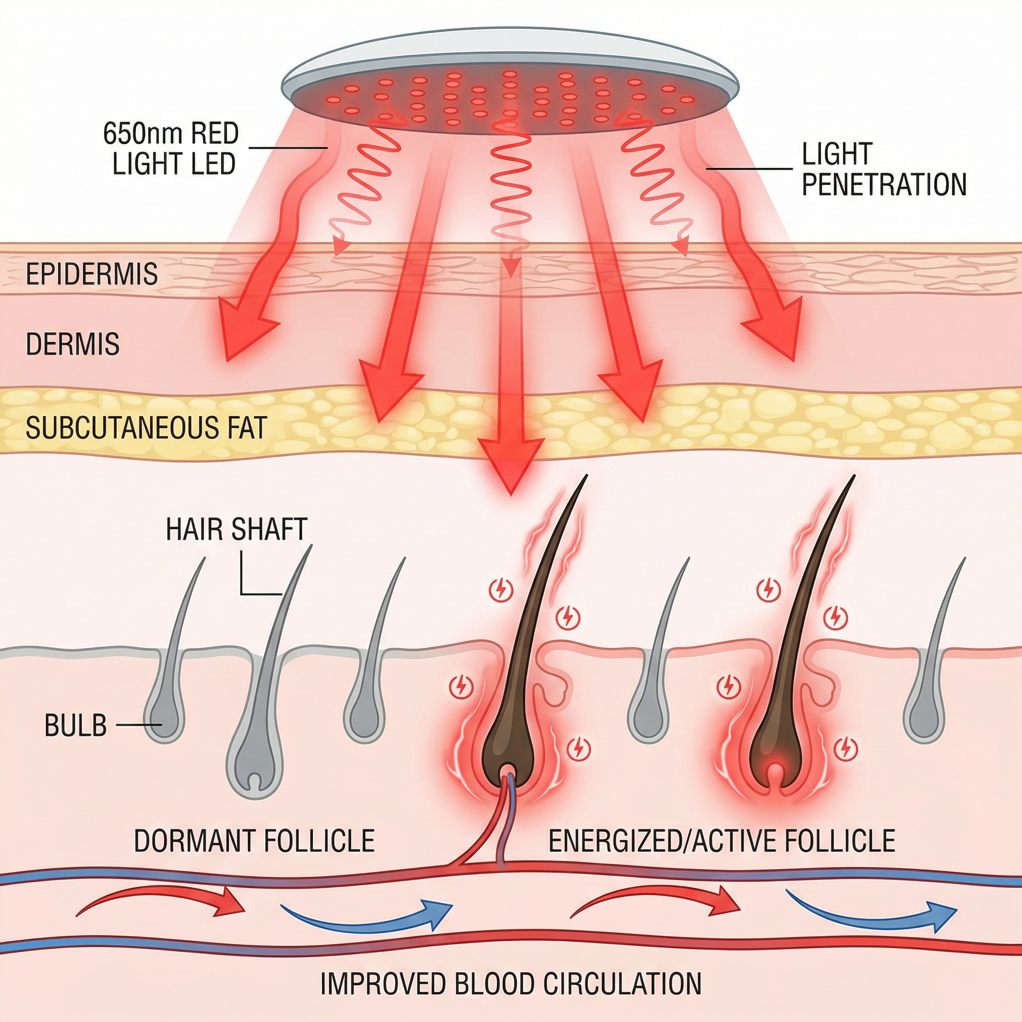 Utiliza terapia de luz roja clínicamente estudiada