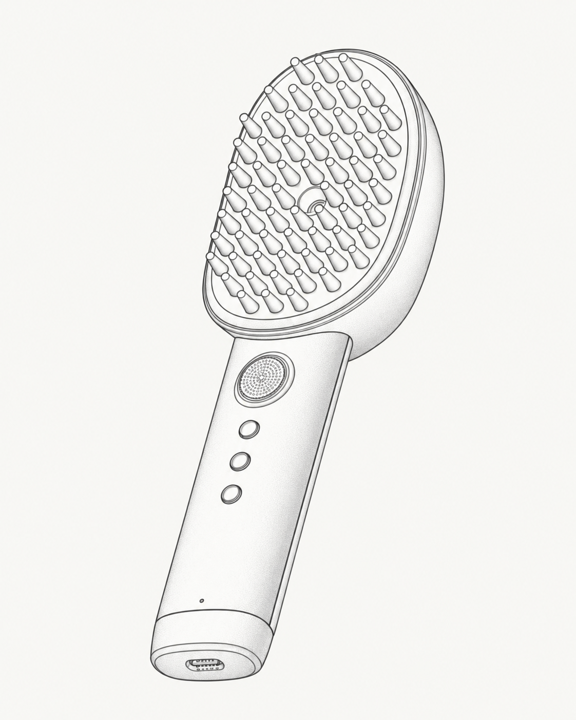 TheraBrush technical illustration based on the patent drawings